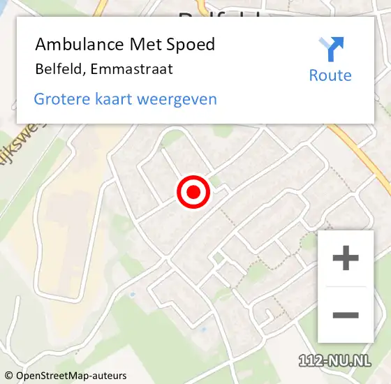 Locatie op kaart van de 112 melding: Ambulance Met Spoed Naar Belfeld, Emmastraat op 27 februari 2015 10:38