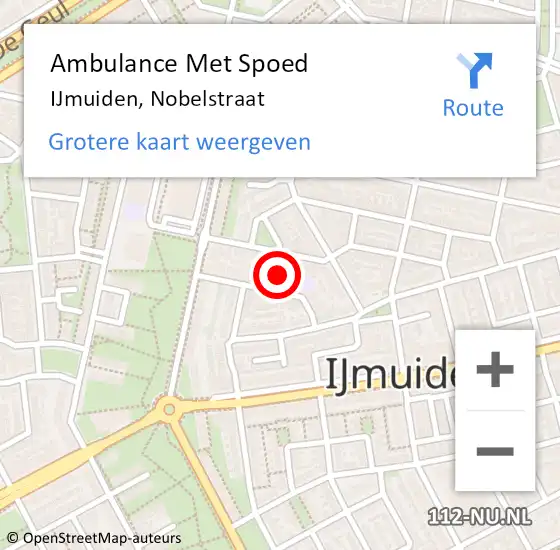 Locatie op kaart van de 112 melding: Ambulance Met Spoed Naar IJmuiden, Nobelstraat op 27 februari 2015 11:33