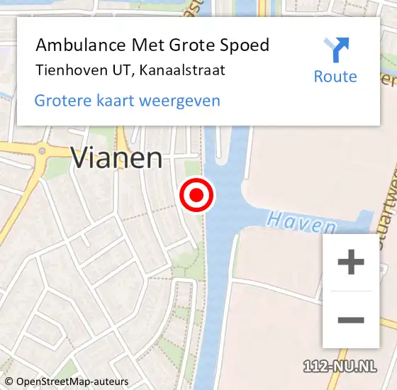 Locatie op kaart van de 112 melding: Ambulance Met Grote Spoed Naar Tienhoven UT, Kanaalstraat op 27 februari 2015 12:40