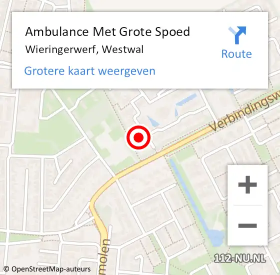 Locatie op kaart van de 112 melding: Ambulance Met Grote Spoed Naar Wieringerwerf, Westwal op 27 februari 2015 12:48