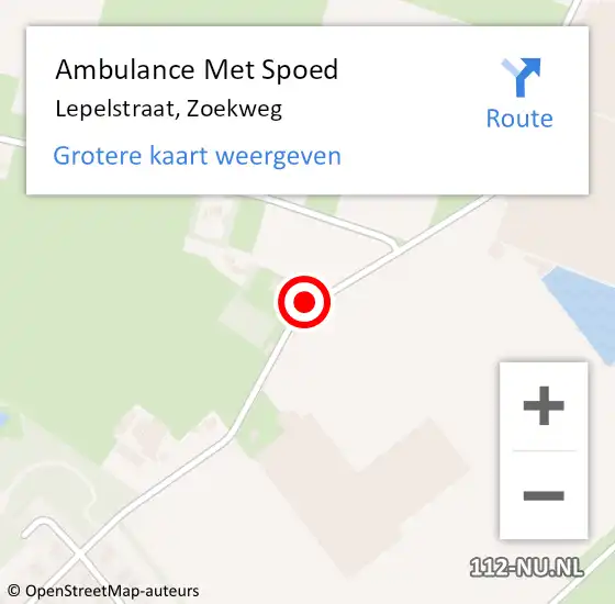 Locatie op kaart van de 112 melding: Ambulance Met Spoed Naar Lepelstraat, Zoekweg op 27 februari 2015 12:59