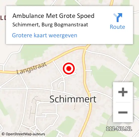 Locatie op kaart van de 112 melding: Ambulance Met Grote Spoed Naar Schimmert, Burg Bogmanstraat op 27 februari 2015 13:41