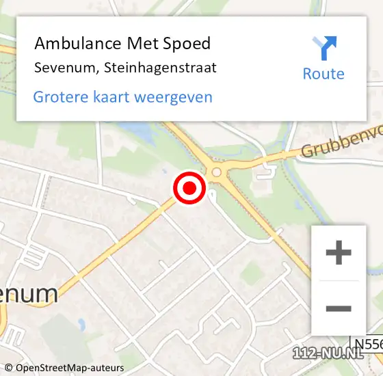 Locatie op kaart van de 112 melding: Ambulance Met Spoed Naar Sevenum, Steinhagenstraat op 31 oktober 2013 08:51