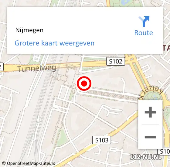 Locatie op kaart van de 112 melding:  Nijmegen op 27 februari 2015 14:32
