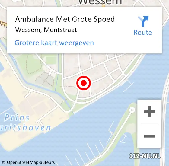 Locatie op kaart van de 112 melding: Ambulance Met Grote Spoed Naar Wessem, Muntstraat op 27 februari 2015 15:33