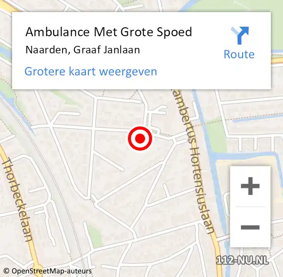 Locatie op kaart van de 112 melding: Ambulance Met Grote Spoed Naar Naarden, Graaf Janlaan op 27 februari 2015 18:48