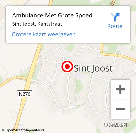 Locatie op kaart van de 112 melding: Ambulance Met Grote Spoed Naar Sint Joost, Kantstraat op 27 februari 2015 18:56