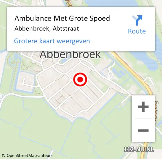 Locatie op kaart van de 112 melding: Ambulance Met Grote Spoed Naar Abbenbroek, Abtstraat op 27 februari 2015 19:11