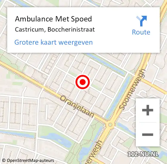 Locatie op kaart van de 112 melding: Ambulance Met Spoed Naar Castricum, Boccherinistraat op 27 februari 2015 20:00