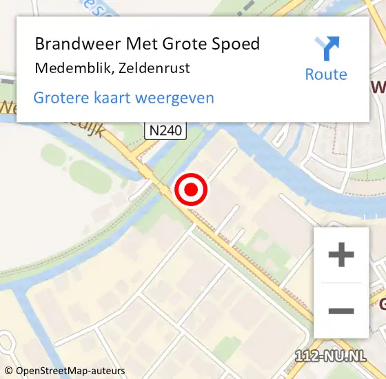 Locatie op kaart van de 112 melding: Brandweer Met Grote Spoed Naar Medemblik, Zeldenrust op 27 februari 2015 20:28