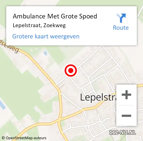 Locatie op kaart van de 112 melding: Ambulance Met Grote Spoed Naar Lepelstraat, Zoekweg op 27 februari 2015 21:23