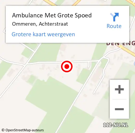 Locatie op kaart van de 112 melding: Ambulance Met Grote Spoed Naar Ommeren, Achterstraat op 28 februari 2015 06:45