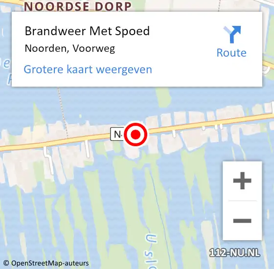 Locatie op kaart van de 112 melding: Brandweer Met Spoed Naar Noorden, Voorweg op 28 februari 2015 06:58