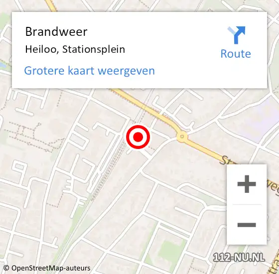 Locatie op kaart van de 112 melding: Brandweer Heiloo, Stationsplein op 28 februari 2015 07:14