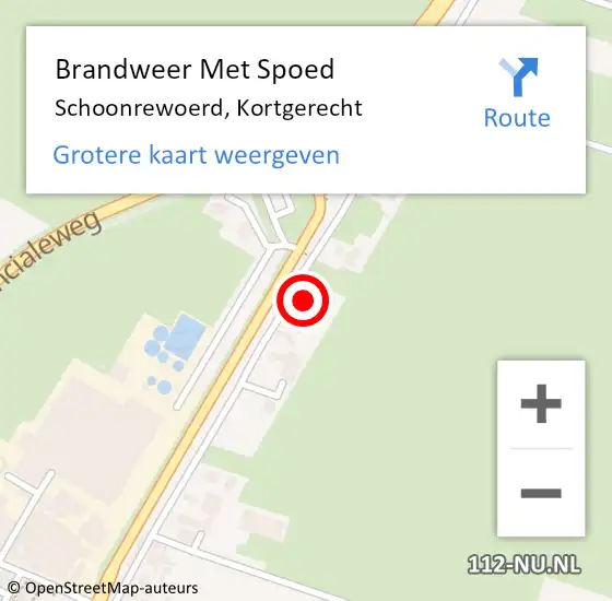 Locatie op kaart van de 112 melding: Brandweer Met Spoed Naar Schoonrewoerd, Kortgerecht op 28 februari 2015 09:22