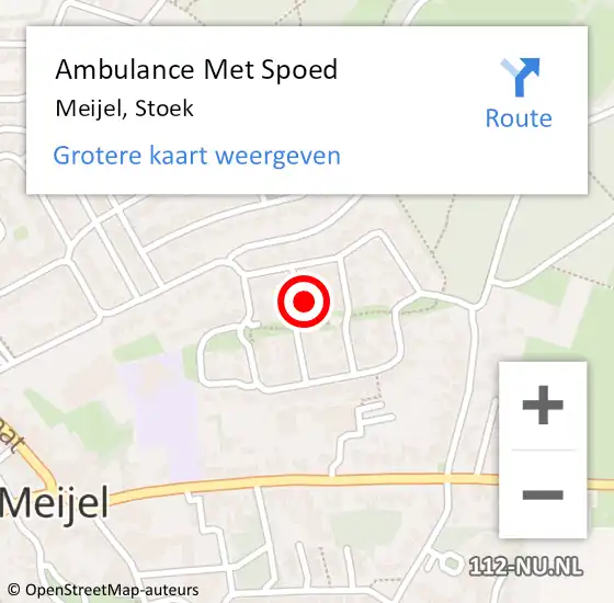 Locatie op kaart van de 112 melding: Ambulance Met Spoed Naar Meijel, Stoek op 28 februari 2015 09:45