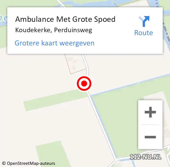 Locatie op kaart van de 112 melding: Ambulance Met Grote Spoed Naar Koudekerke, Perduinsweg op 28 februari 2015 10:21