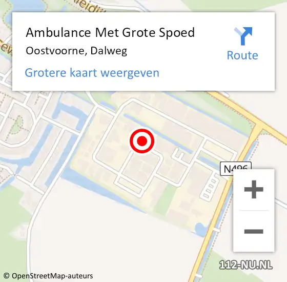 Locatie op kaart van de 112 melding: Ambulance Met Grote Spoed Naar Oostvoorne, Dalweg op 31 oktober 2013 09:40