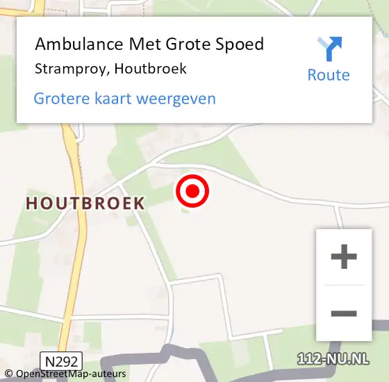 Locatie op kaart van de 112 melding: Ambulance Met Grote Spoed Naar Stramproy, Houtbroek op 28 februari 2015 12:06