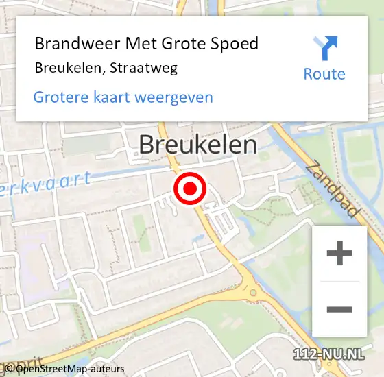 Locatie op kaart van de 112 melding: Brandweer Met Grote Spoed Naar Breukelen, Straatweg op 11 september 2013 12:05