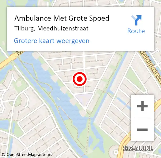 Locatie op kaart van de 112 melding: Ambulance Met Grote Spoed Naar Tilburg, Meedhuizenstraat op 28 februari 2015 13:06