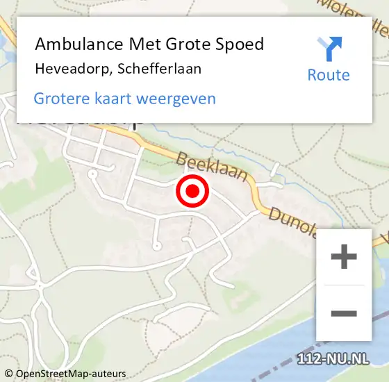 Locatie op kaart van de 112 melding: Ambulance Met Grote Spoed Naar Heveadorp, Schefferlaan op 28 februari 2015 13:13