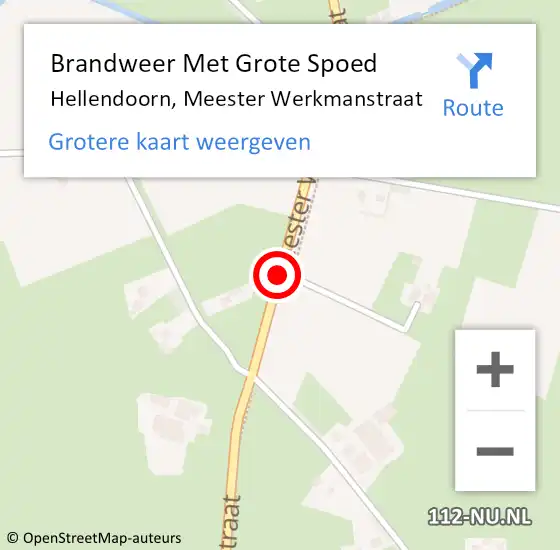 Locatie op kaart van de 112 melding: Brandweer Met Grote Spoed Naar Hellendoorn, Meester Werkmanstraat op 28 februari 2015 13:56