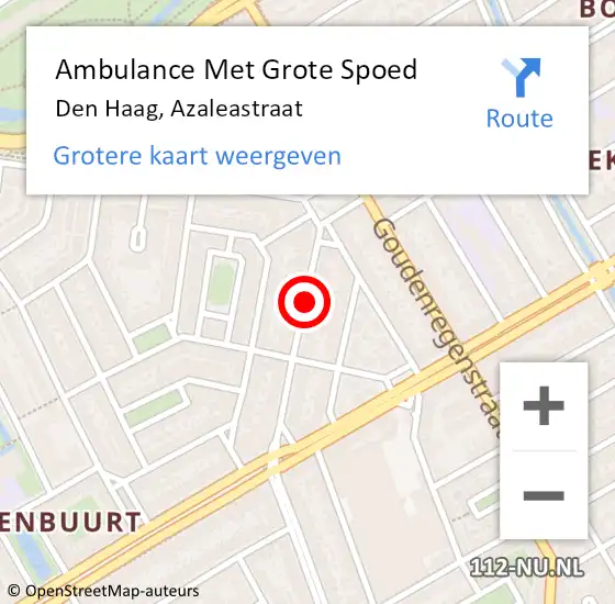 Locatie op kaart van de 112 melding: Ambulance Met Grote Spoed Naar Den Haag, Azaleastraat op 28 februari 2015 14:05