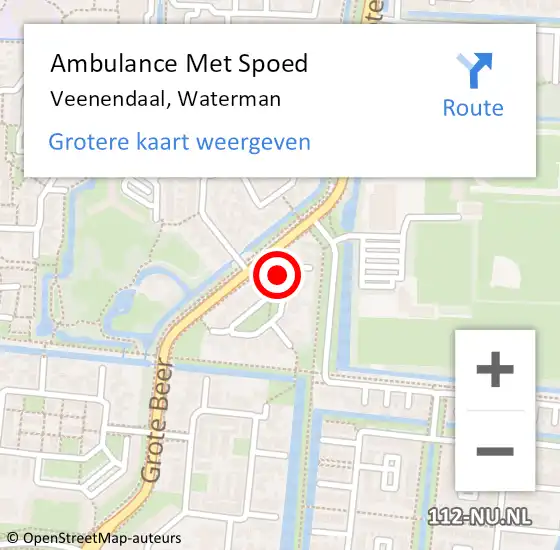 Locatie op kaart van de 112 melding: Ambulance Met Spoed Naar Veenendaal, Waterman op 28 februari 2015 14:27