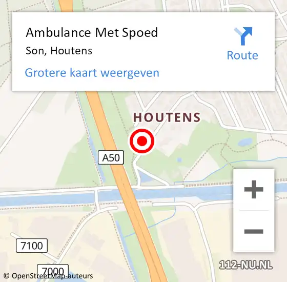 Locatie op kaart van de 112 melding: Ambulance Met Spoed Naar Son, Houtens op 28 februari 2015 14:52