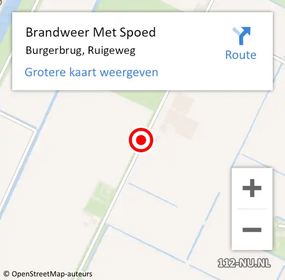 Locatie op kaart van de 112 melding: Brandweer Met Spoed Naar Burgerbrug, Ruigeweg op 28 februari 2015 14:53