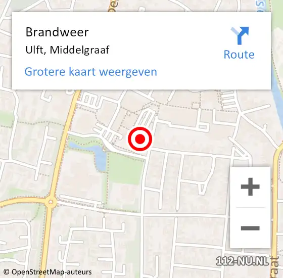 Locatie op kaart van de 112 melding: Brandweer Ulft, Middelgraaf op 28 februari 2015 16:53