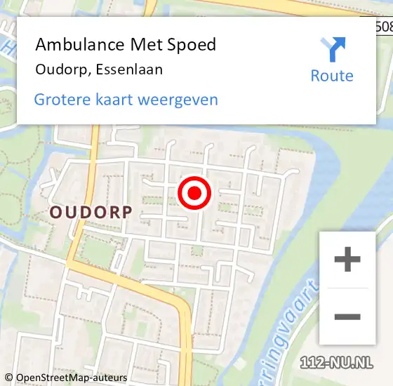 Locatie op kaart van de 112 melding: Ambulance Met Spoed Naar Oudorp, Essenlaan op 28 februari 2015 17:27