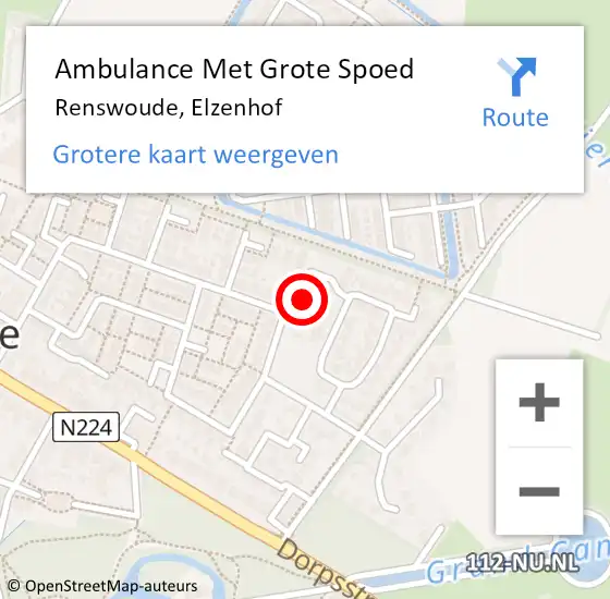 Locatie op kaart van de 112 melding: Ambulance Met Grote Spoed Naar Renswoude, Elzenhof op 31 oktober 2013 10:16