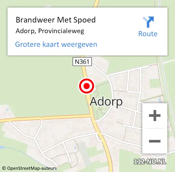 Locatie op kaart van de 112 melding: Brandweer Met Spoed Naar Adorp, Provincialeweg op 31 oktober 2013 10:22