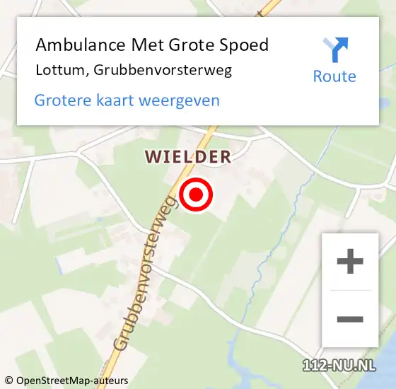 Locatie op kaart van de 112 melding: Ambulance Met Grote Spoed Naar Lottum, Grubbenvorsterweg op 28 februari 2015 20:03