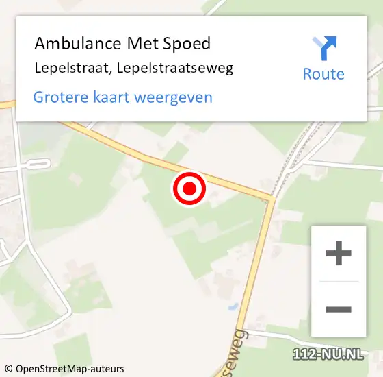 Locatie op kaart van de 112 melding: Ambulance Met Spoed Naar Lepelstraat, Lepelstraatseweg op 28 februari 2015 20:20