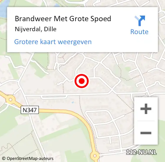 Locatie op kaart van de 112 melding: Brandweer Met Grote Spoed Naar Nijverdal, Dille op 28 februari 2015 20:27