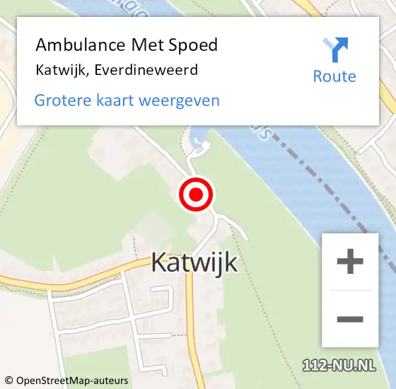 Locatie op kaart van de 112 melding: Ambulance Met Spoed Naar Katwijk, Everdineweerd op 28 februari 2015 20:38