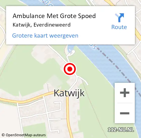 Locatie op kaart van de 112 melding: Ambulance Met Grote Spoed Naar Katwijk, Everdineweerd op 28 februari 2015 20:39