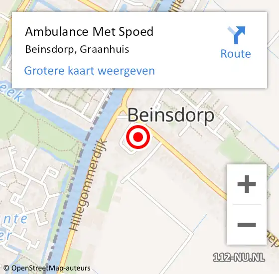 Locatie op kaart van de 112 melding: Ambulance Met Spoed Naar Beinsdorp, Graanhuis op 28 februari 2015 21:18