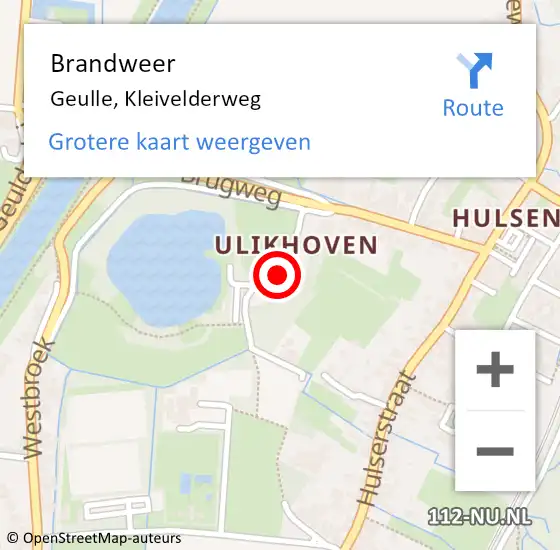 Locatie op kaart van de 112 melding: Brandweer Geulle, Kleivelderweg op 28 februari 2015 22:42