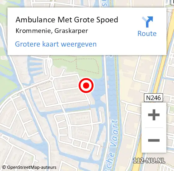 Locatie op kaart van de 112 melding: Ambulance Met Grote Spoed Naar Krommenie, Graskarper op 1 maart 2015 01:53