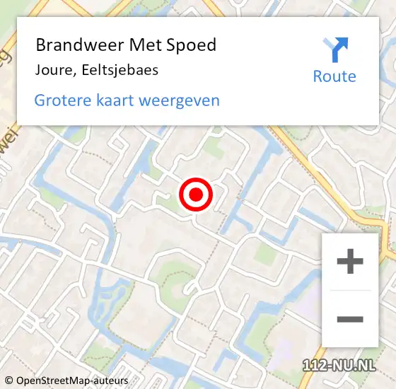 Locatie op kaart van de 112 melding: Brandweer Met Spoed Naar Joure, Eeltsjebaes op 1 maart 2015 03:08