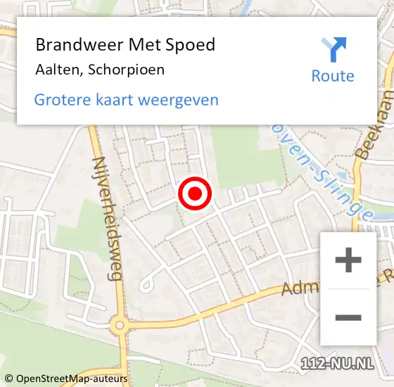 Locatie op kaart van de 112 melding: Brandweer Met Spoed Naar Aalten, Schorpioen op 31 oktober 2013 11:02