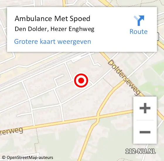 Locatie op kaart van de 112 melding: Ambulance Met Spoed Naar Den Dolder, Hezer Enghweg op 1 maart 2015 11:41