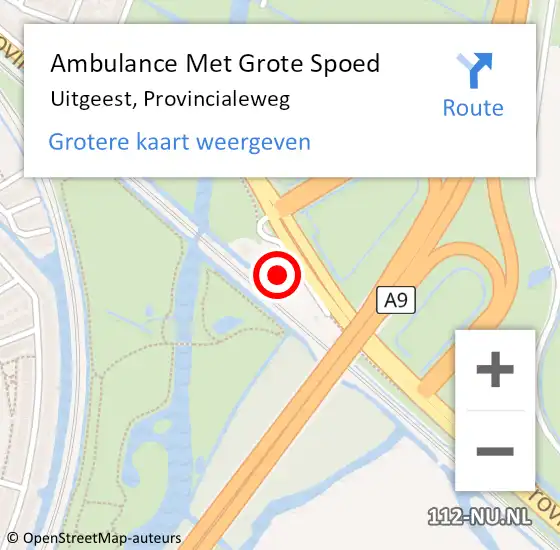 Locatie op kaart van de 112 melding: Ambulance Met Grote Spoed Naar Uitgeest, Provincialeweg op 1 maart 2015 11:56