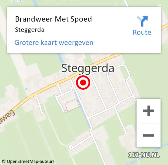 Locatie op kaart van de 112 melding: Brandweer Met Spoed Naar Steggerda op 1 maart 2015 12:09