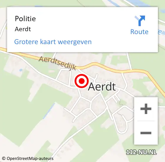 Locatie op kaart van de 112 melding: Politie Aerdt op 1 maart 2015 12:22