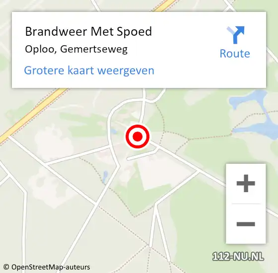 Locatie op kaart van de 112 melding: Brandweer Met Spoed Naar Oploo, Gemertseweg op 1 maart 2015 13:25